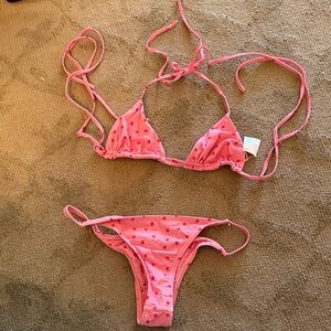 Pink Bikini Set with floral pattern